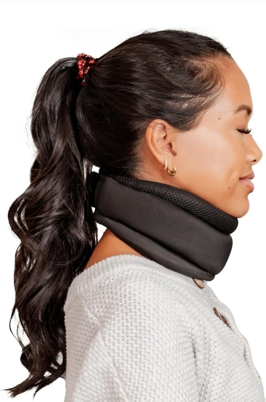 NoKnod Travel Neck Pillow Support Brace Memory Foam For Sleeping, Airplanes Cars